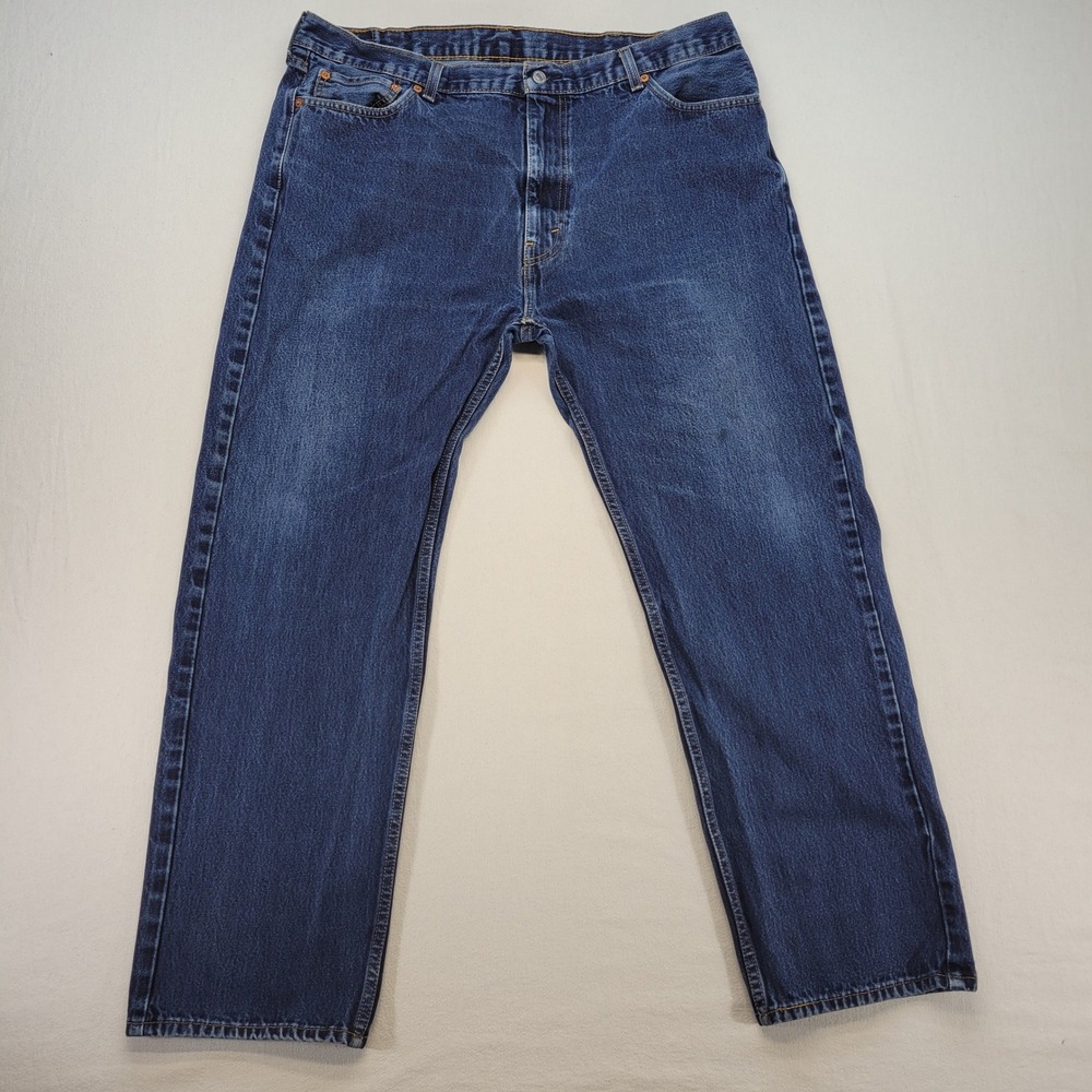 Levi's 505 Jeans Mens 42x32 Blue Regular Straight Mid Rise Denim